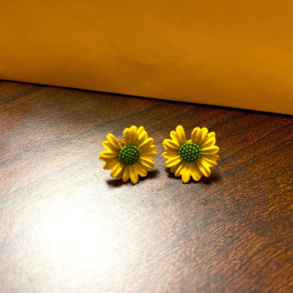 Yellow Flower Earrings